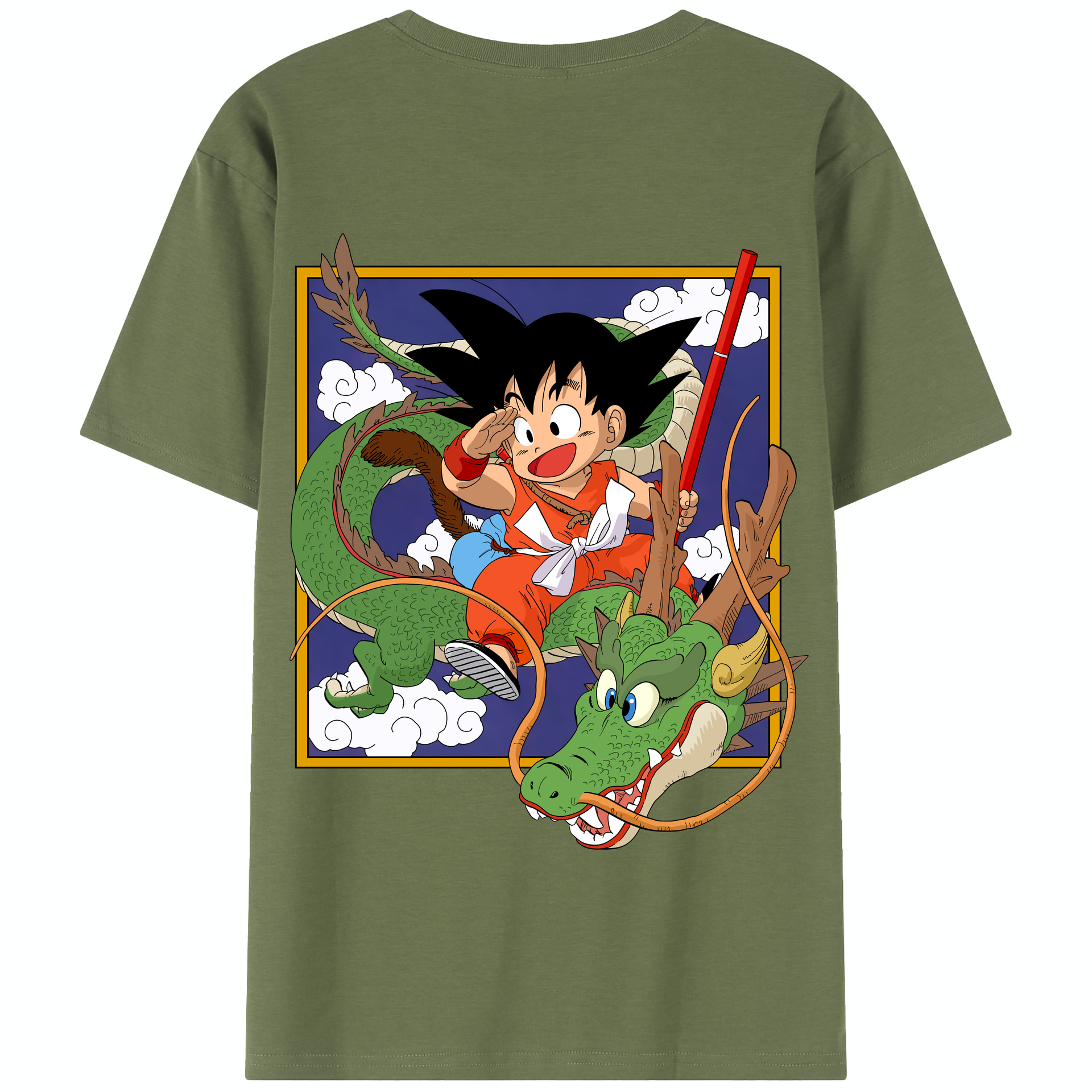 （画像用） ドラゴンボール 孫悟空（そん ごくう）Son Goku カカロット DRAGON BALL Kakarotto 綿100％半袖Tシャツ（背面プリント）